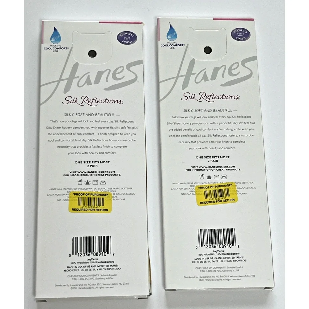 Hanes Silk Reflections Silky Sheer Knee Highs 2 Pair Pk Lot of 2 Soft Taupe 725